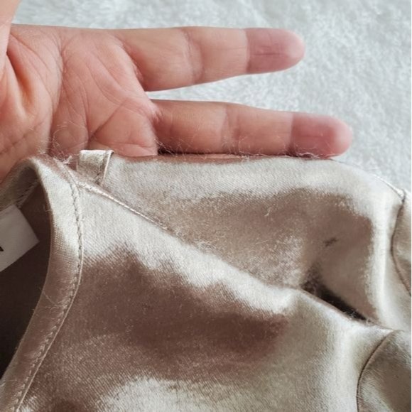 BCBGeneration Metallic Crop Top Sz Small roundneck short sleeve new with defects - Picture 13 of 14